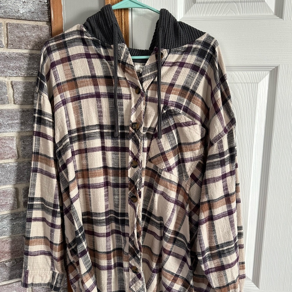 Plaid Button-Up with Hood Maurice’s